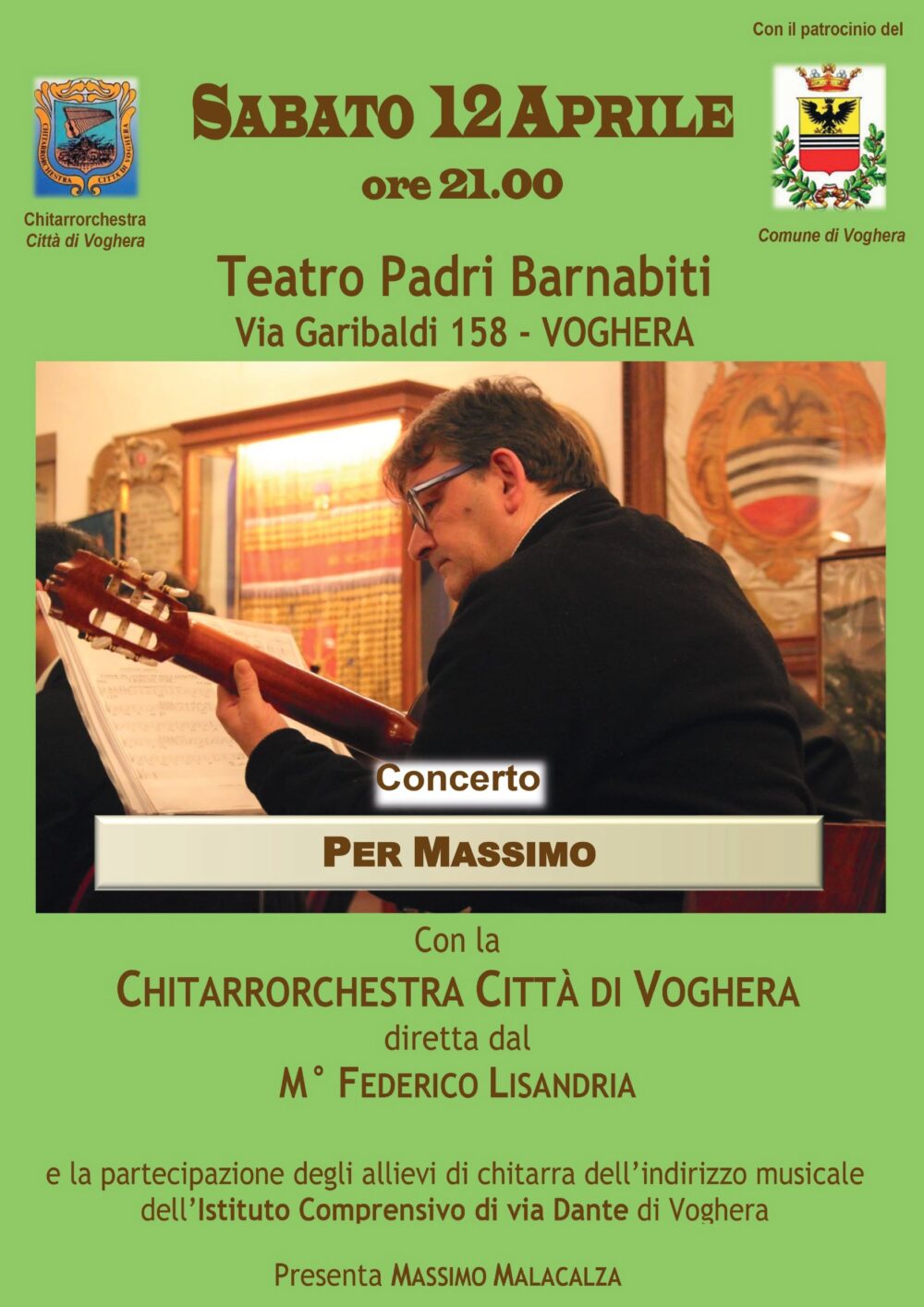 Locandina concerto in memoria di Massimo
